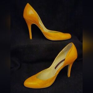 Chinese Laundry Orange Leather High Heel Pumps - Size 6.5